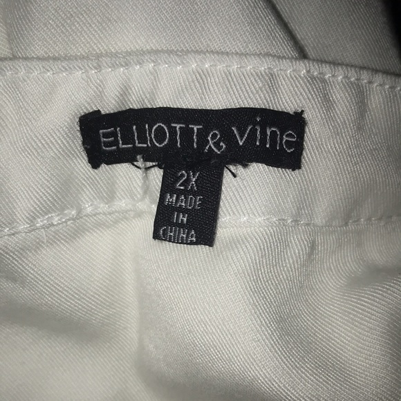 ELLIOT & Vine White Sleeveless Frayed Hem Midi Dress plus size - Picture 8 of 8